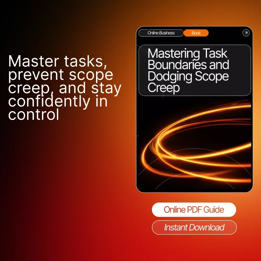 Mastering Task Boundaries and Dodging Scope Creep – Productivity eBook for Professionals | Digital Download | Learn how to avoid scope creep on your tasks and stay in control
