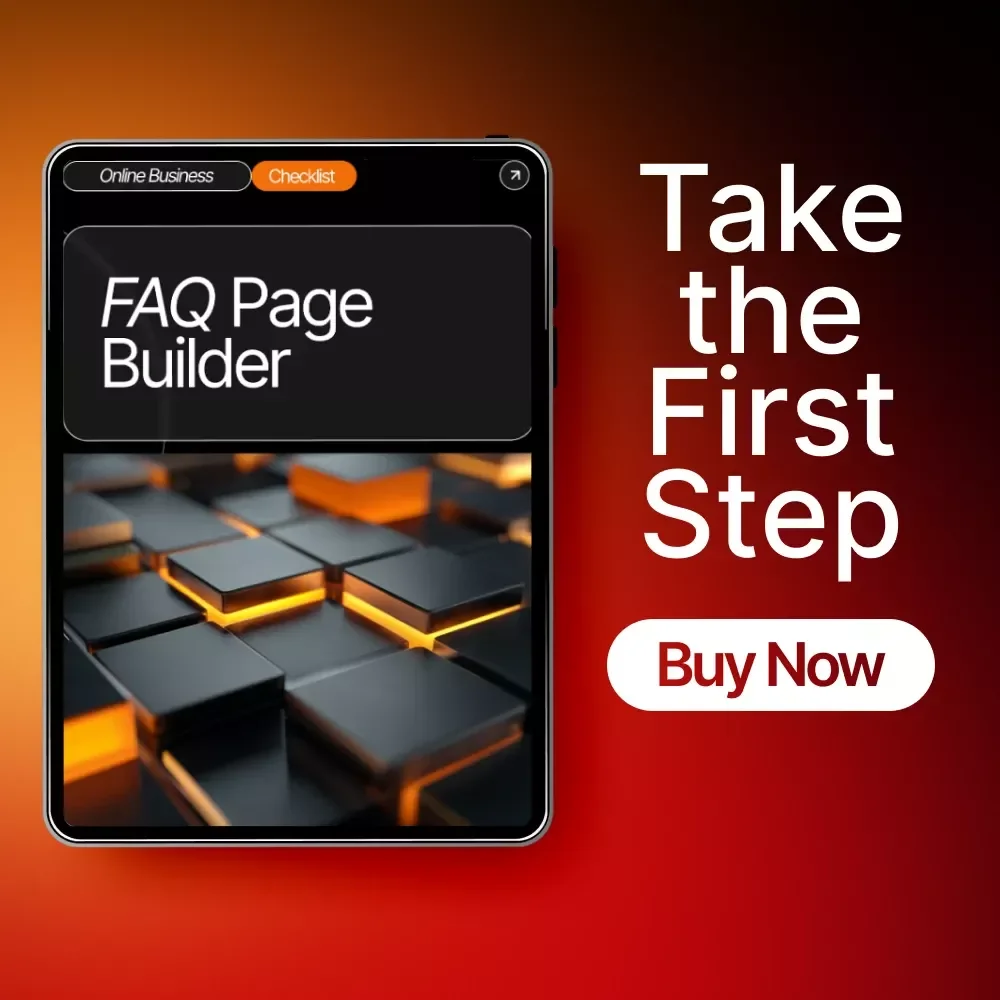 FAQ Page Builder Checklist | Editable Customer Support Guide for Small Businesses | How to Create a FAQ Page SEO Toolkit