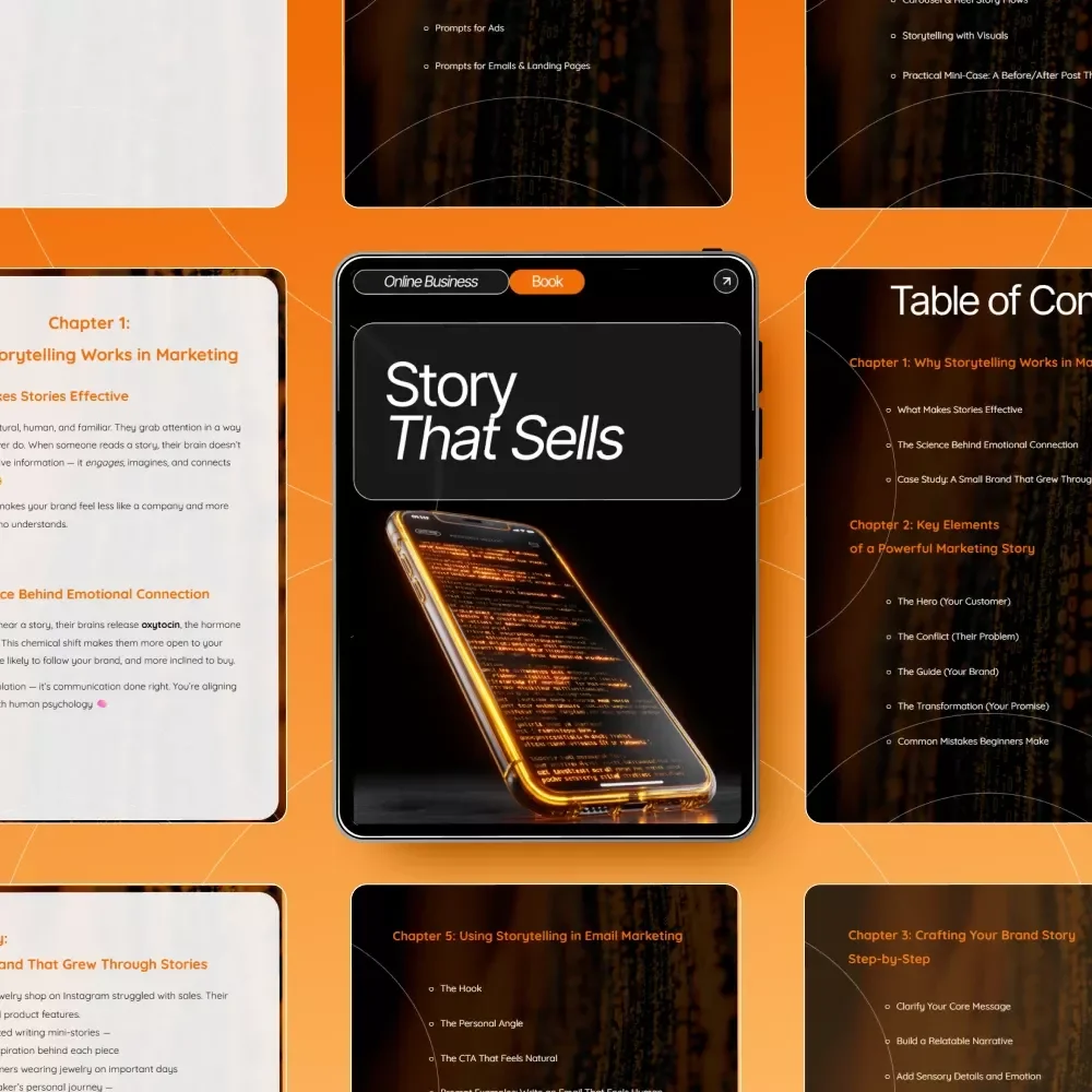 Story That Sells – Digital Download Marketing Guide, Storytelling for Business, Brand Story eBook, Social Media & Email Strategy Workbook