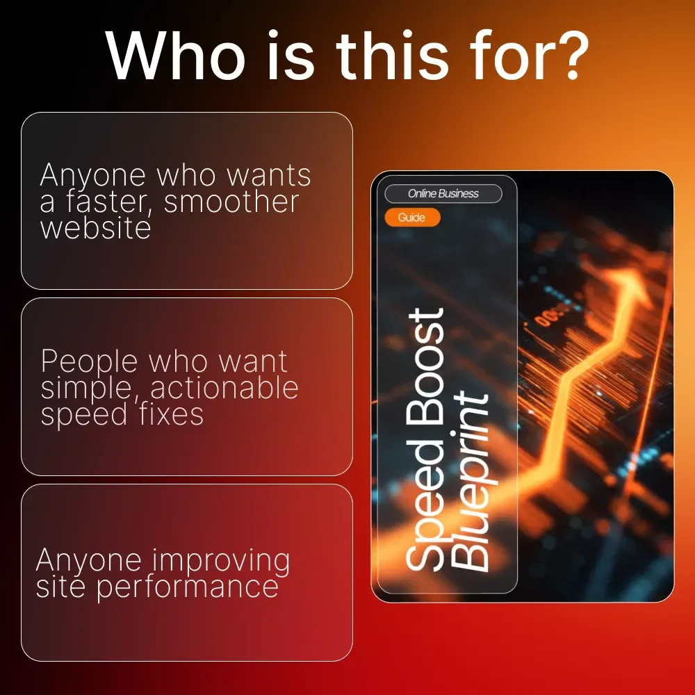 Speed Boost Blueprint | Website Loading Speed Guide, Site Performance eBook, AI Prompt Pack for Faster Websites, Conversion & SEO Optimization Checklist