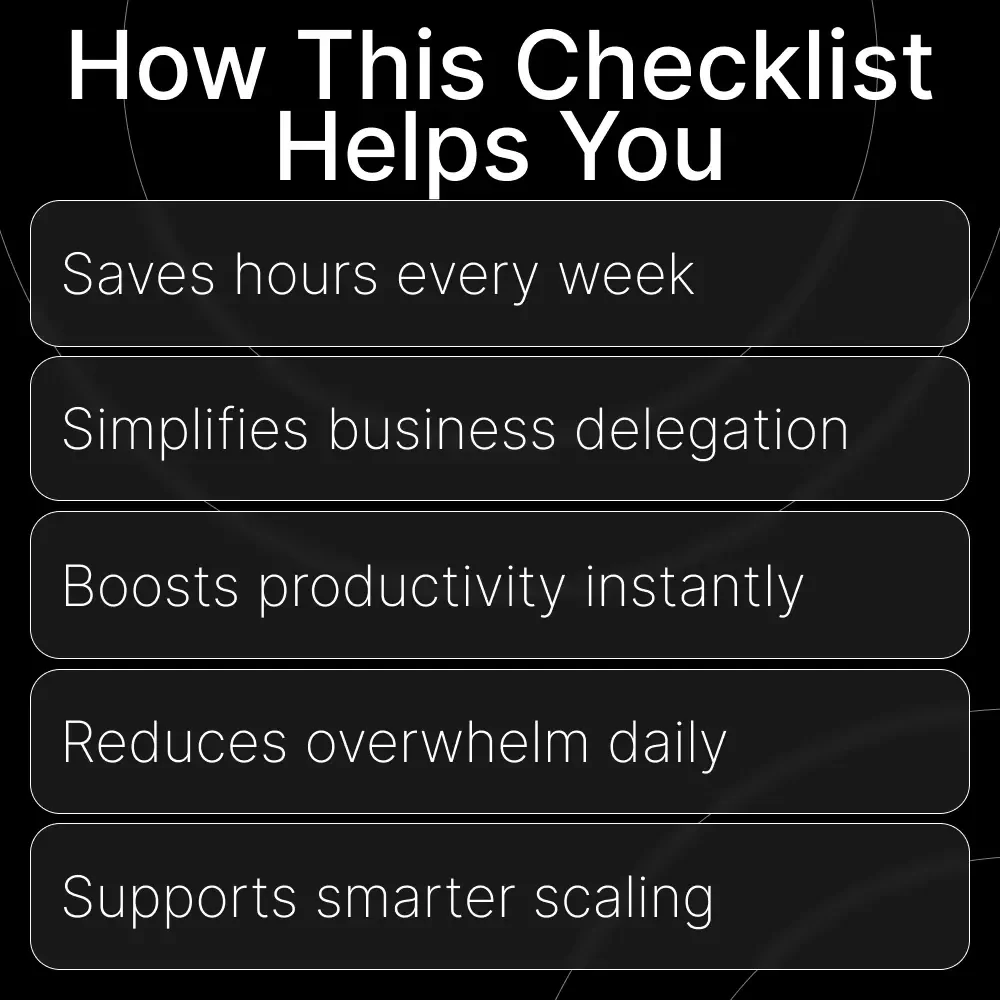 The Smart Entrepreneur’s Outsourcing Checklist | Ultimate Small Business Guide for what tasks to outsource in your business | Productivity, Scaling & Delegation Checklist (Digital Download)