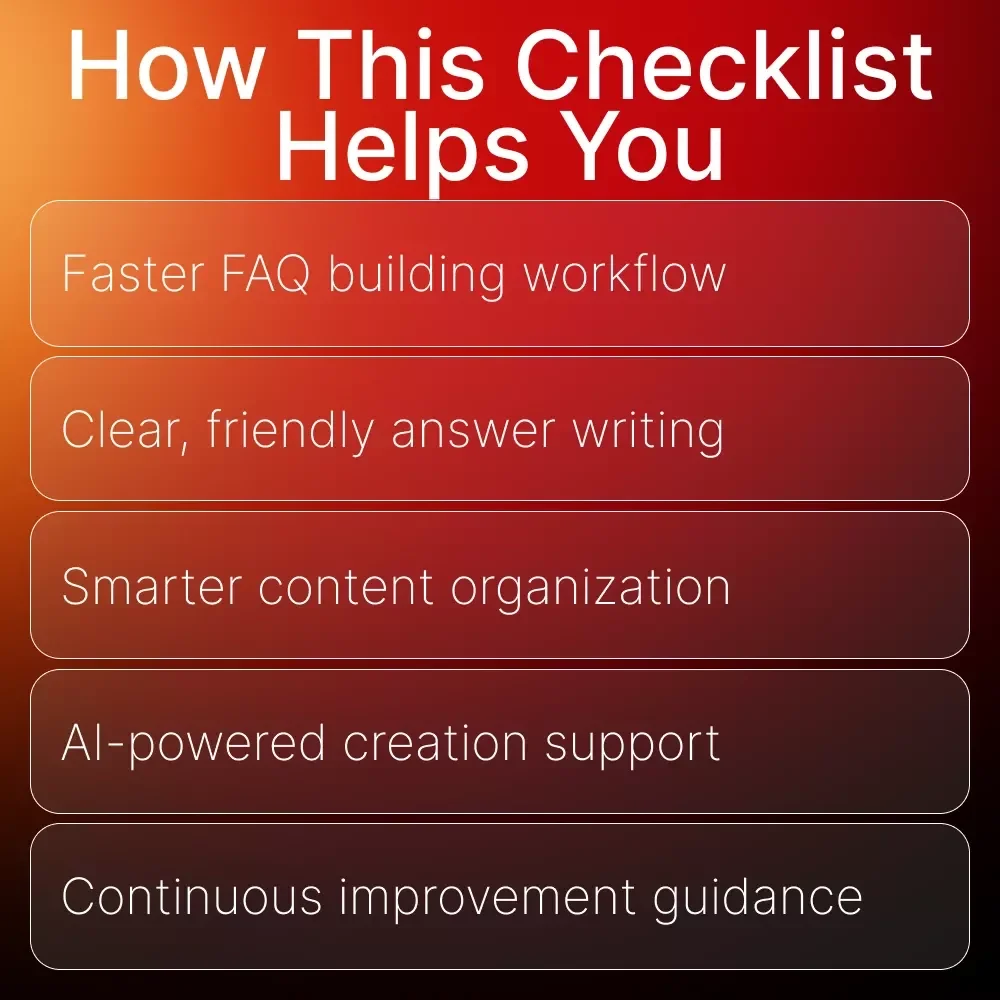 FAQ Page Builder Checklist | Editable Customer Support Guide for Small Businesses | How to Create a FAQ Page SEO Toolkit