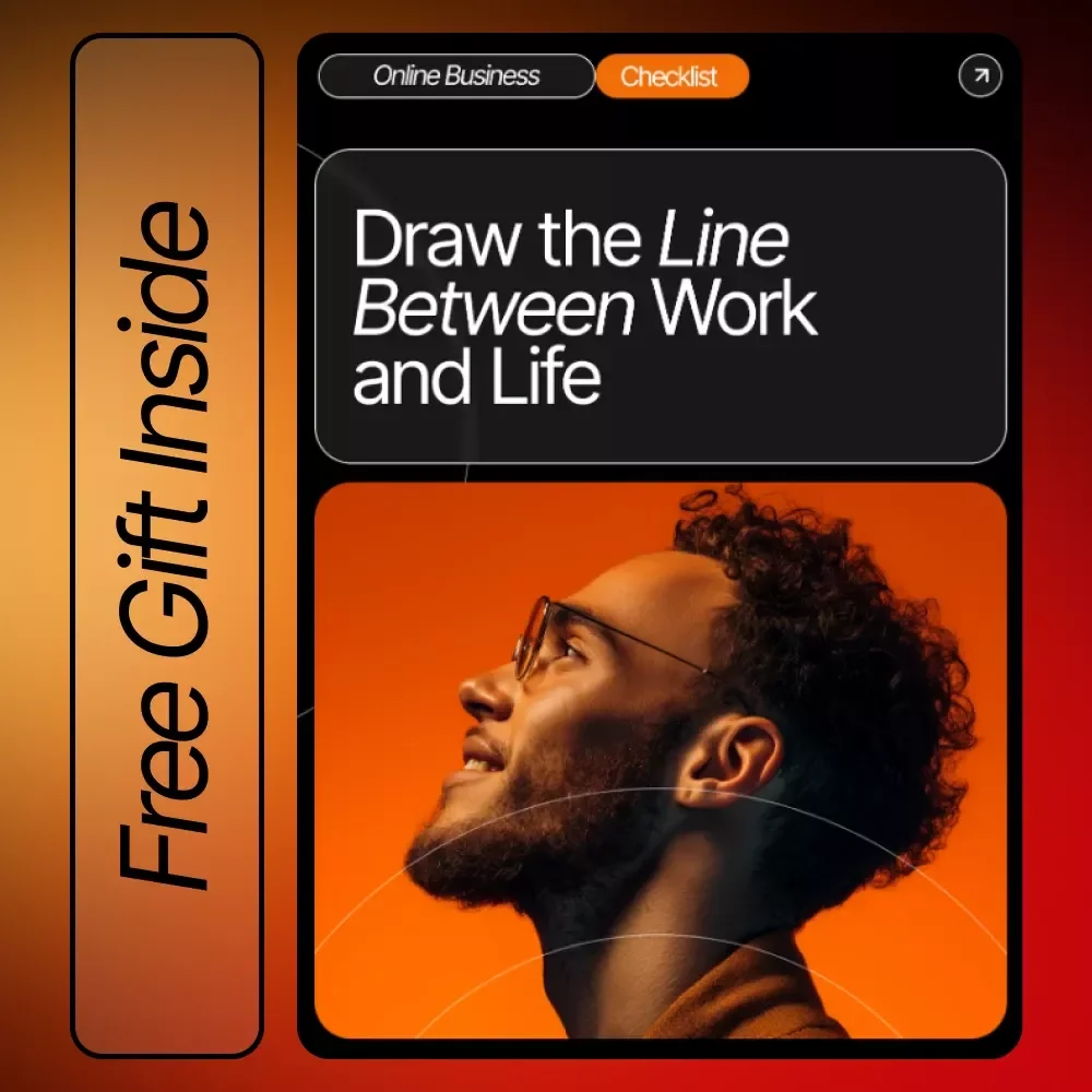 Draw the Line Between Work and Life Checklist | How to Set Boundaries Between Work and Life | Printable Digital Download for Work-Life Balance