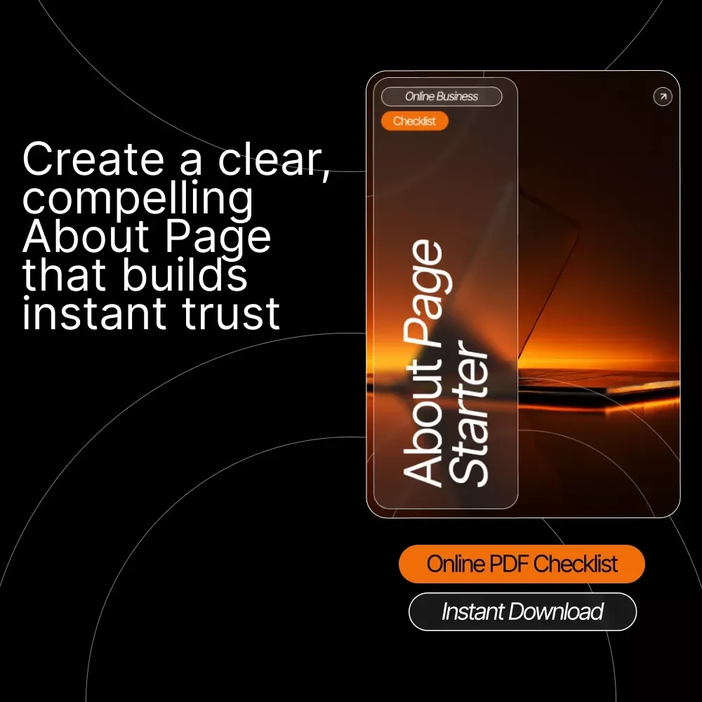 About Page Starter Checklist | How to Write an About Page | Small Business Website Guide | Editable Digital Download
