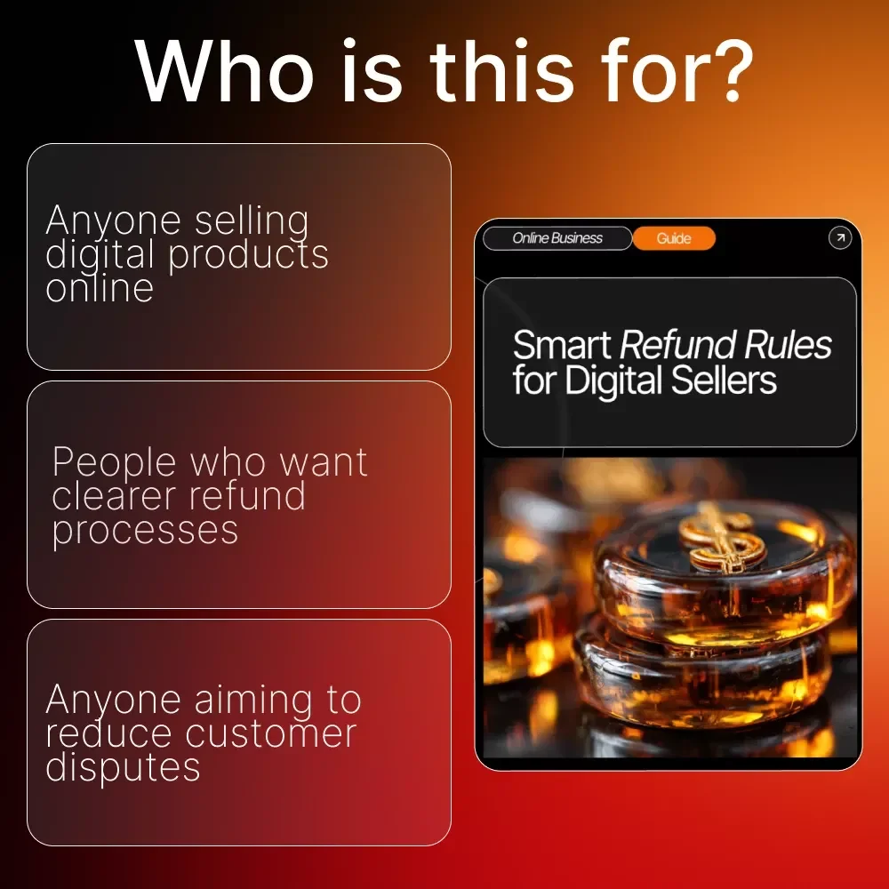 Smart Refund Rules for Digital Sellers | Digital Download Guide for Etsy Sellers, Online Creators, Coaches, and Small Businesses | Refund Policy Checklist, eBook & AI Prompts