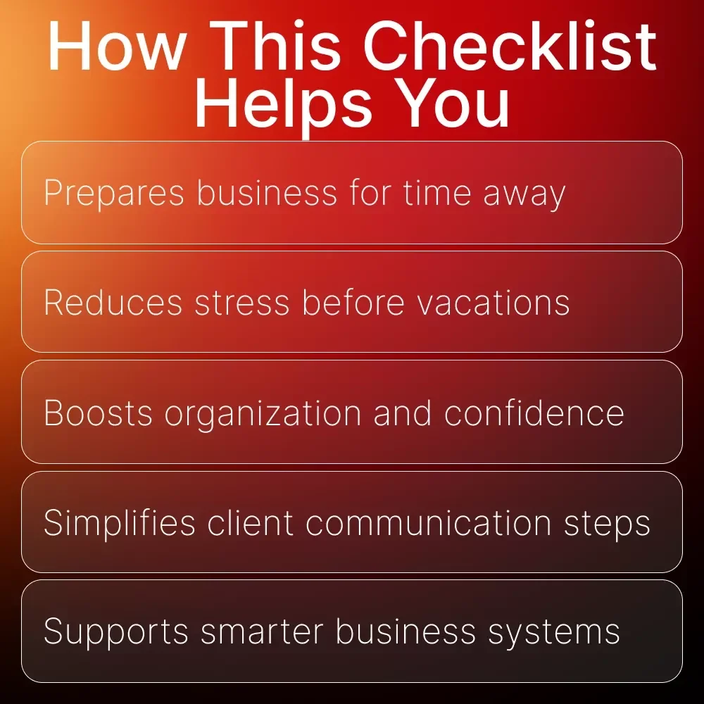 The Solopreneur’s Vacation Survival Checklist | Printable Digital Checklist for Stress-Free Time Off | how to plan for vacations as a solopreneur | Productivity & Business Prep Guide for Solo Business Owners