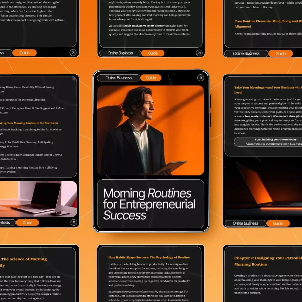 Morning Routines for Entrepreneurial Success | Productivity-Boosting Guide for Founders, Creators & High Achievers | How to Create a Morning Routine for Productivity (Digital Download)