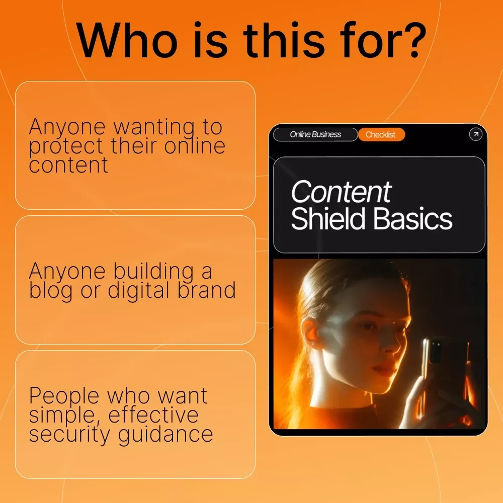 Content Shield Basics | Digital Download Guide for Blog Protection, Content Theft Prevention, DMCA Help & AI-Powered Content Security