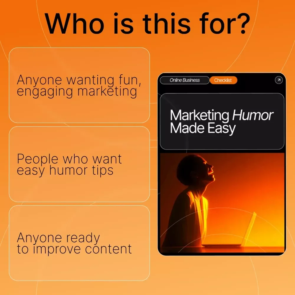 Marketing Humor Made Easy | Checklist for Creators & Small Businesses | How to Use Humor in Your Marketing | Digital Download