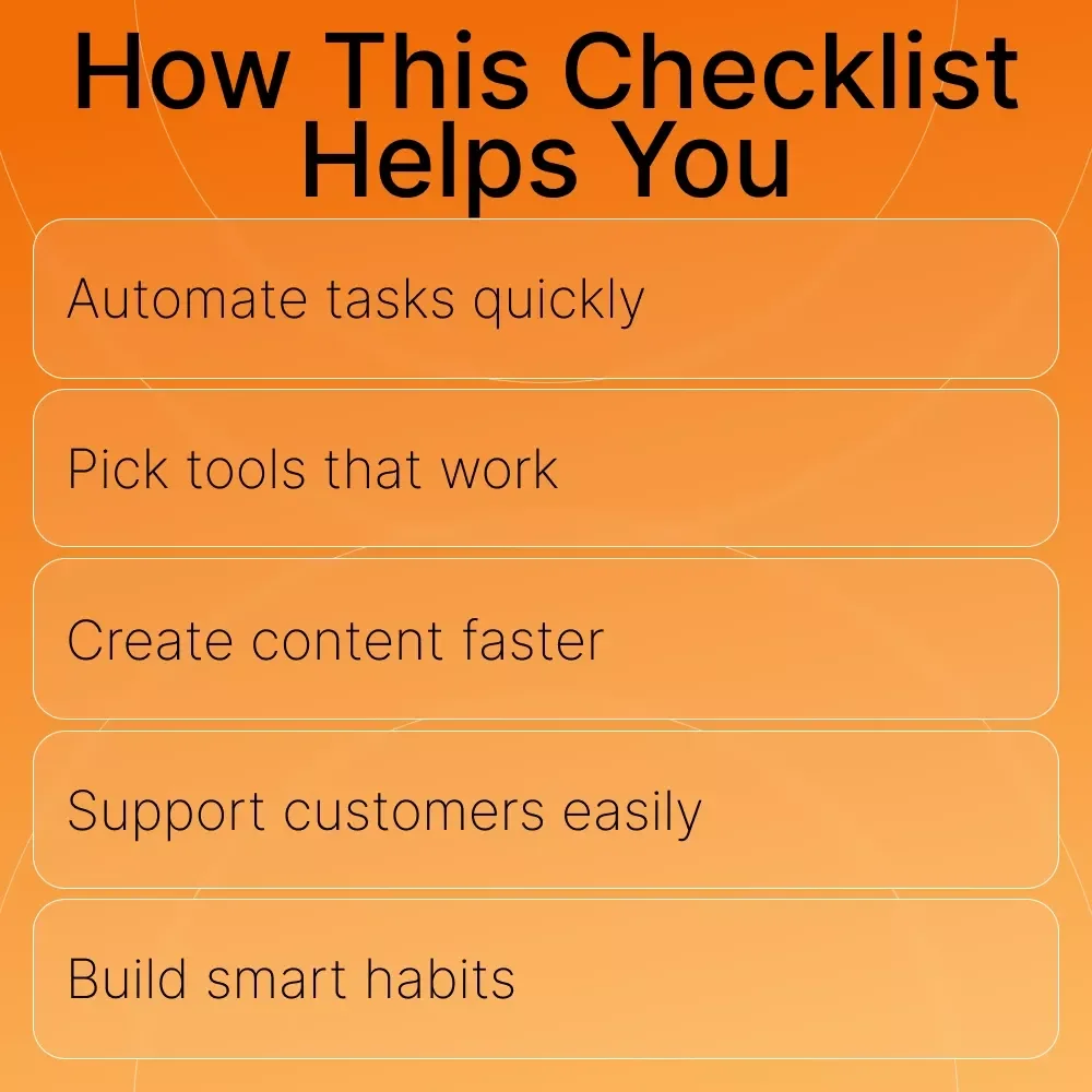 AI Starter Checklist | Step-by-Step Guide on How to Use AI for Small Business | Digital Download for Entrepreneurs and Creators