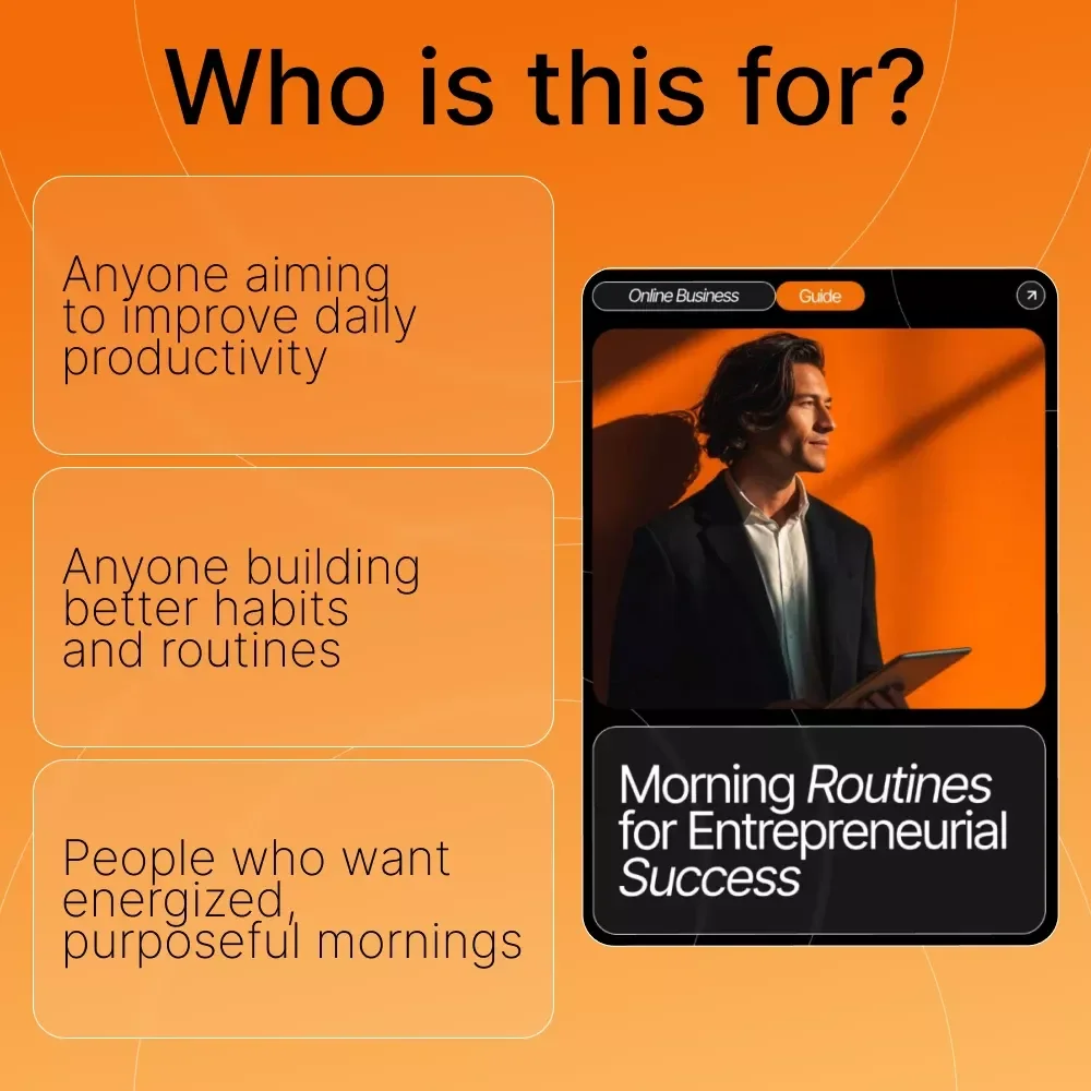 Morning Routines for Entrepreneurial Success | Productivity-Boosting Guide for Founders, Creators & High Achievers | How to Create a Morning Routine for Productivity (Digital Download)