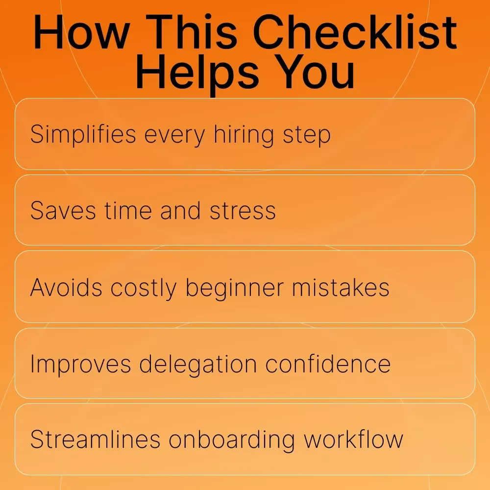 First-Time VA Hire Checklist | Printable Hiring Guide for Small Business Owners | How to Hire a Virtual Assistant for the First Time | Digital Download Hiring Toolkit