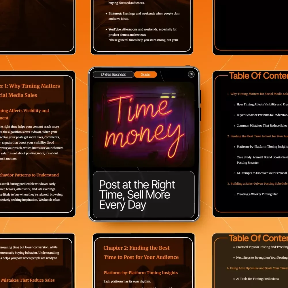 Post at the Right Time, Sell More Every Day: Digital Guide to Social Media Timing, Buyer Behavior Insights, AI Prompts, and Platform Strategies for Boosting Engagement and Sales