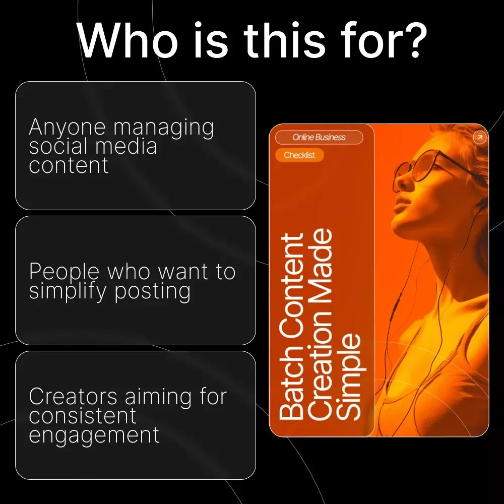Batch Content Creation Made Simple – Digital Download Guide, eBook & Checklist for Social Media Planning, Productivity & Consistent Posting