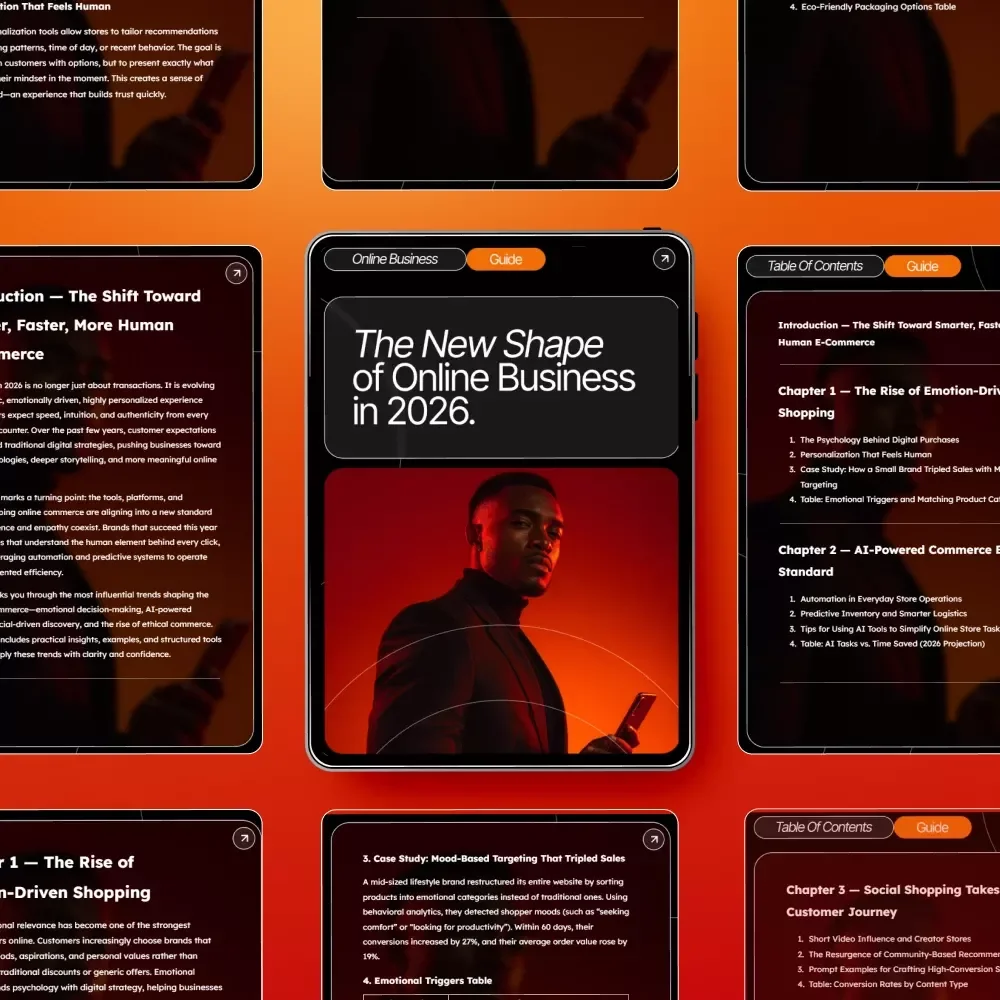 The New Shape of Online Business in 2026 — Future-Ready eCommerce Guide, Digital Download, Online Business Trends eBook, AI Commerce, Social Shopping & Sustainable Brand Strategy