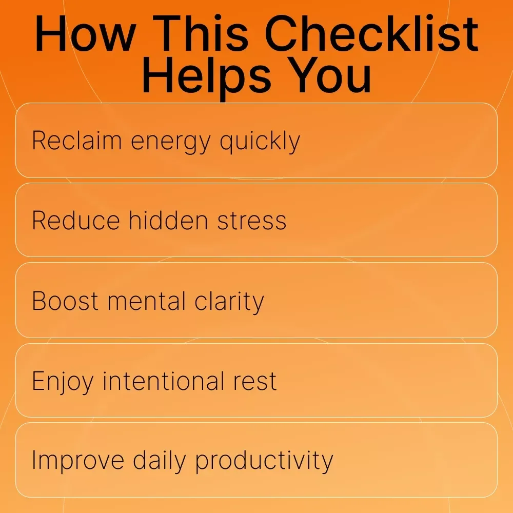 The “Real Break” Checklist: Recharge Without Guilt | Printable Self-Care Guide for How to Take a Real Break During the Day, Digital Wellness Checklist, Mindful Productivity Tool