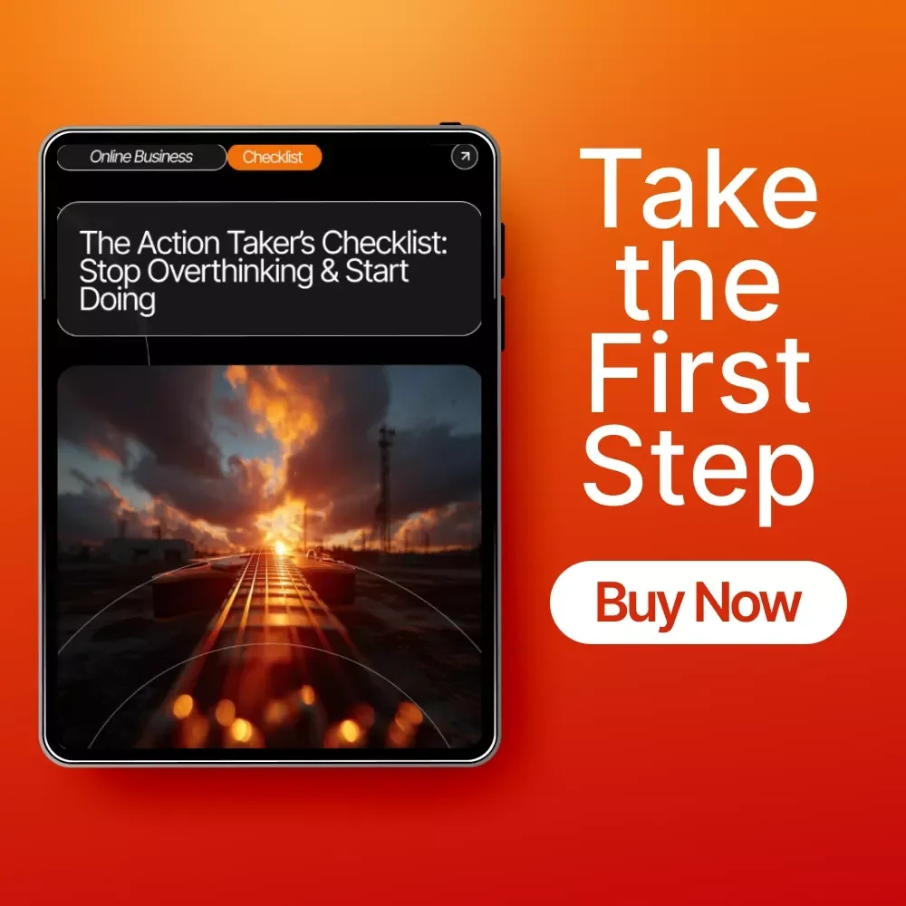 The Action Taker’s Checklist: Stop Overthinking & Start Doing — Printable Mindset Reset Guide, Personal Growth Tool, Productivity Checklist for How to Stop Overthinking and Take Action