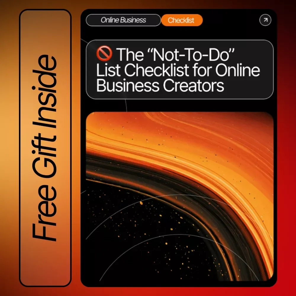 The “Not-To-Do” List Checklist for Online Business Creators | Productivity Booster Printable | how to create a not to do list | Digital Download for Entrepreneurs