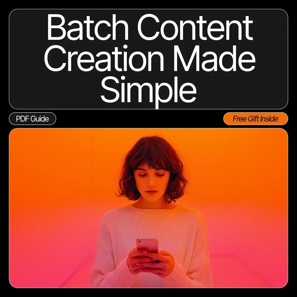 Batch Content Creation Made Simple – Digital Download Guide, eBook & Checklist for Social Media Planning, Productivity & Consistent Posting