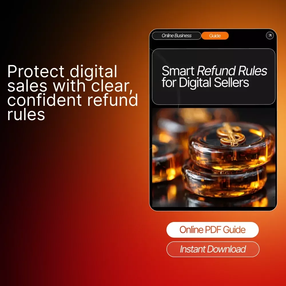 Smart Refund Rules for Digital Sellers | Digital Download Guide for Etsy Sellers, Online Creators, Coaches, and Small Businesses | Refund Policy Checklist, eBook & AI Prompts