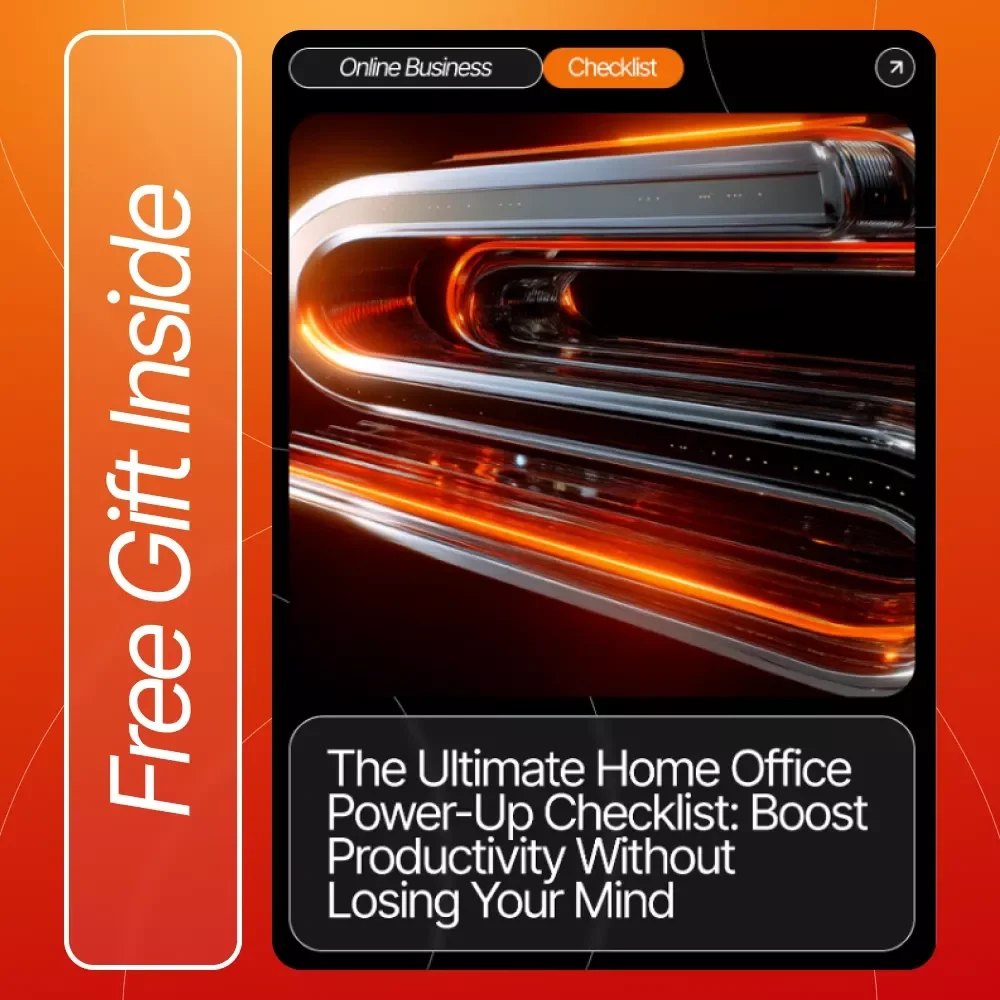 The Ultimate Home Office Power-Up Checklist | Productivity Boosting Printable | Digital Download for how to create a productive home office environment | Etsy-Style Workspace Upgrade Guide