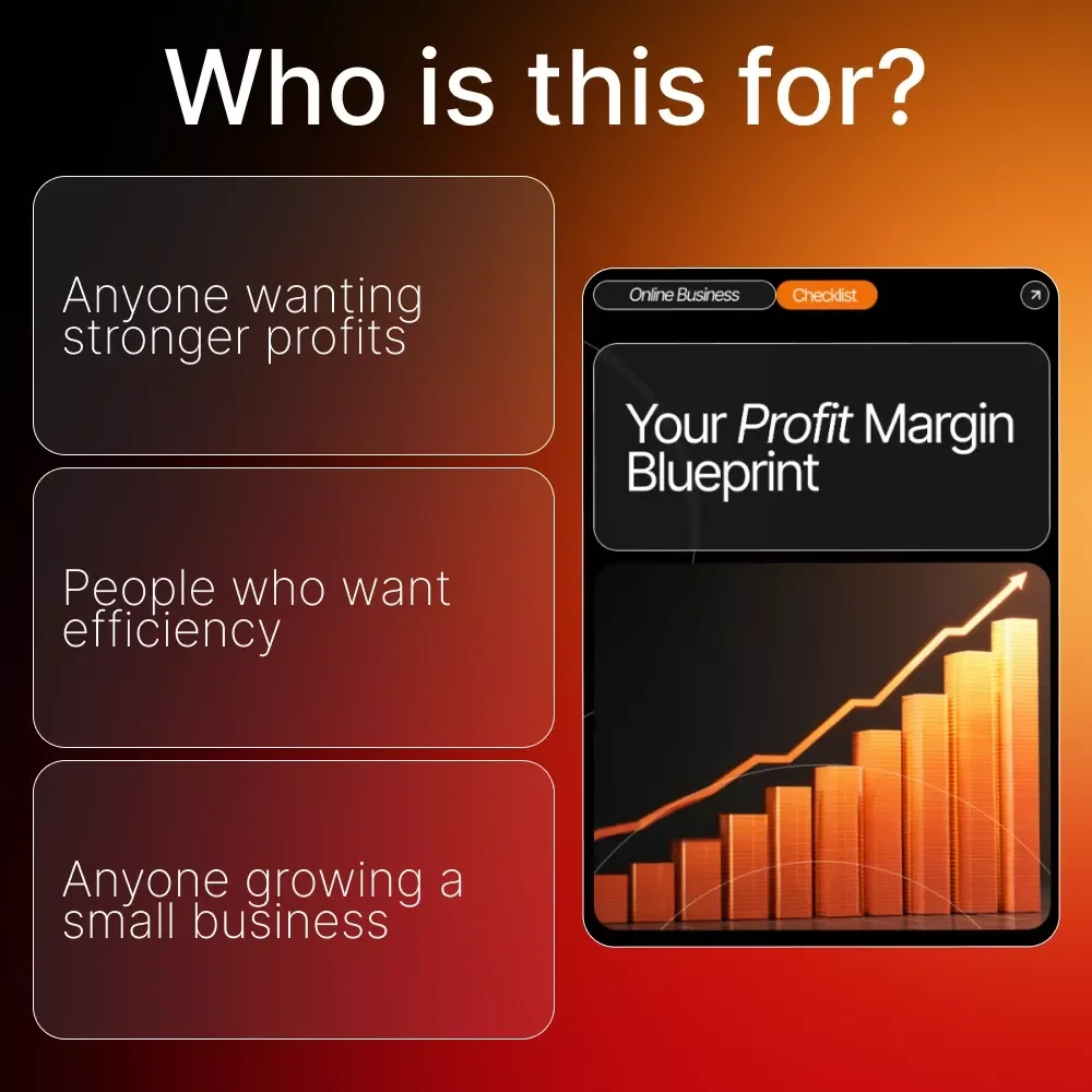 Your Profit Margin Blueprint | Printable Checklist to Boost Profitability & How to Improve Your Business Profit Margin Guide for Small Business Owners