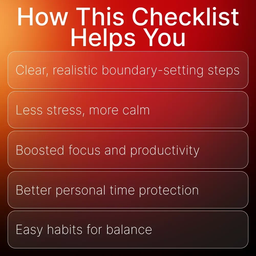 Draw the Line Between Work and Life Checklist | How to Set Boundaries Between Work and Life | Printable Digital Download for Work-Life Balance