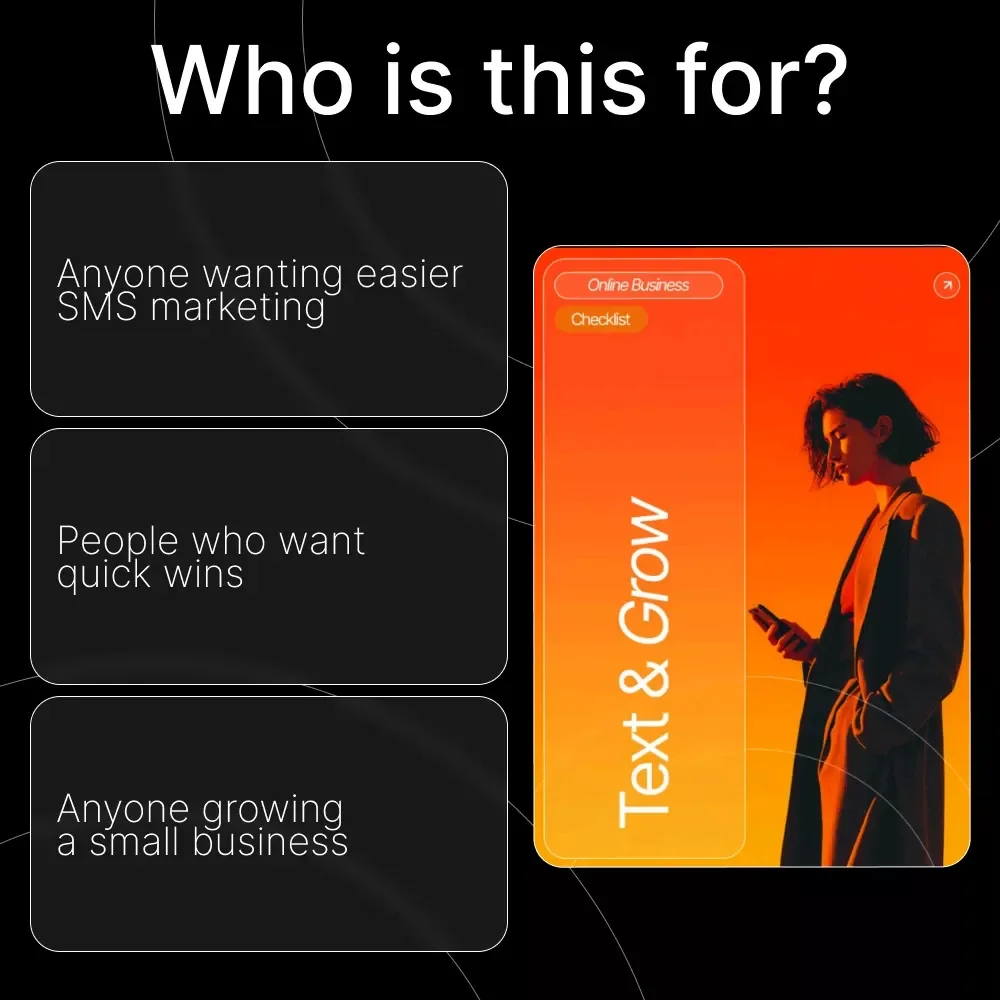 Text & Grow | SMS Marketing Checklist for Small Businesses | Digital Download Guide on how to use sms marketing for your business