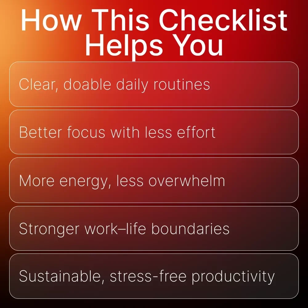 Work Smart, Not Exhausted: Solo Edition | Printable Checklist for Entrepreneurs & Freelancers | how to avoid burnout when you work alone Guide | Productivity & Self-Care Digital Download