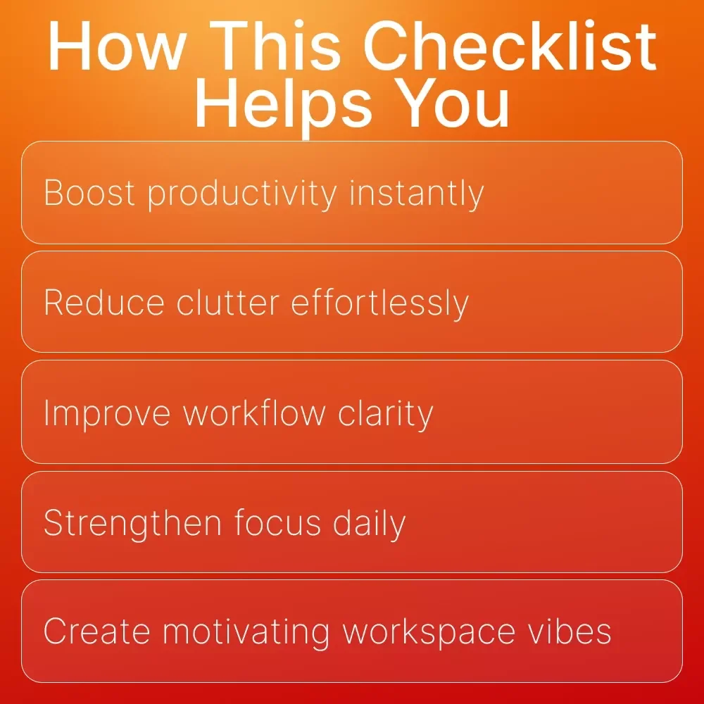 The Ultimate Home Office Power-Up Checklist | Productivity Boosting Printable | Digital Download for how to create a productive home office environment | Etsy-Style Workspace Upgrade Guide