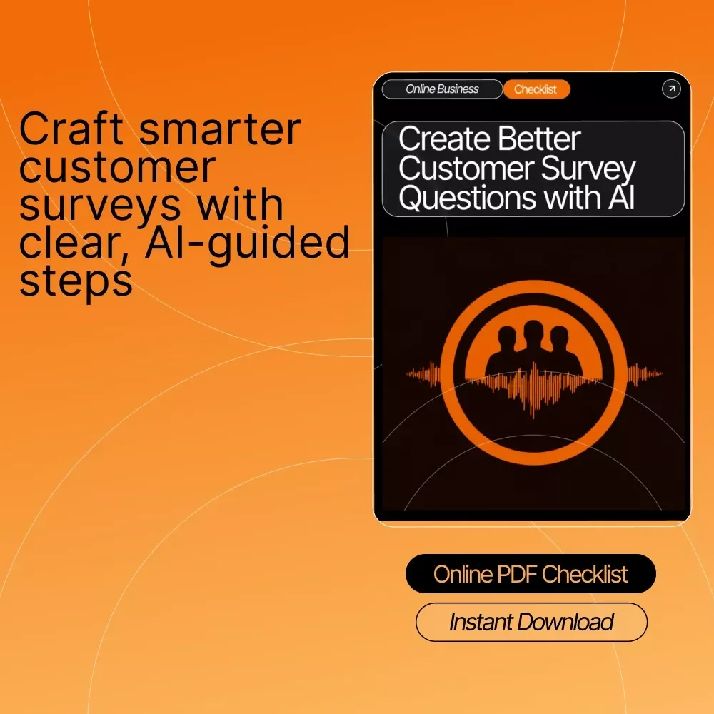 Create Better Customer Survey Questions with AI | Editable Checklist, Survey Writing Guide, Customer Feedback Template, Digital Download