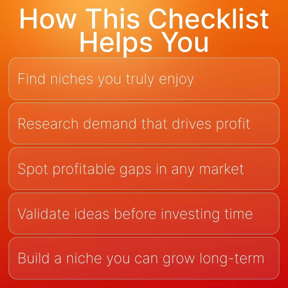 How to Find a Profitable Niche Online | Step-by-Step Checklist to Discover, Validate, and Choose the Right Niche for Your Online Business | Digital Download for Beginners and Entrepreneurs