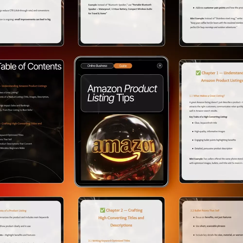 Amazon Product Listing Tips | Beginner-Friendly Guide to Optimizing Titles, Descriptions & Images | Digital Download