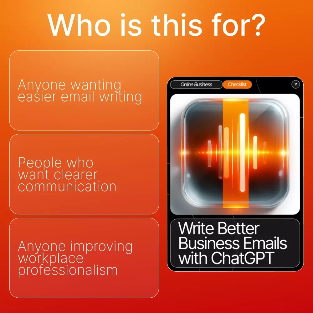 Write Better Business Emails with ChatGPT Checklist | Editable Download | Professional Email Writing Guide | how to use chatgpt to write business emails