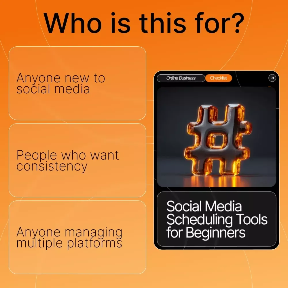 Social Media Scheduling Tools for Beginners Checklist | Easy Planning Guide for New Creators | Digital Download for Streamlined Posting Workflow | Social Media Scheduling Tools for Beginners