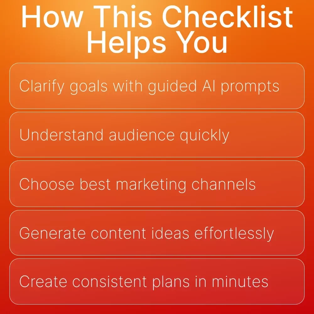 Build a Simple Marketing Plan with AI – Digital Marketing Guide, eBook & Checklist for Small Business Strategy, Content Planning & Goal Setting