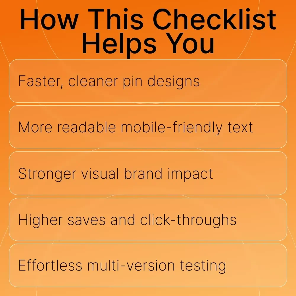 Pinterest Pin Desig Tips Checklist – Editable Digital Download for Bloggers, Creators, and Small Business Owners | Pinterest Pin Design Tips for High-Converting Pins