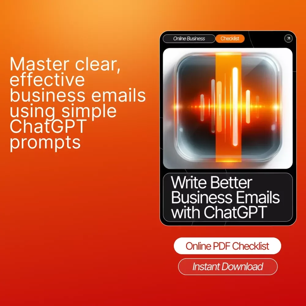 Write Better Business Emails with ChatGPT Checklist | Editable Download | Professional Email Writing Guide | how to use chatgpt to write business emails