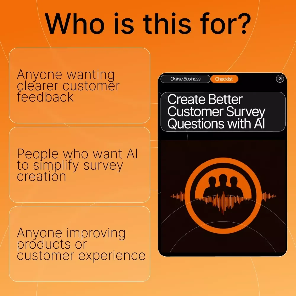 Create Better Customer Survey Questions with AI | Editable Checklist, Survey Writing Guide, Customer Feedback Template, Digital Download