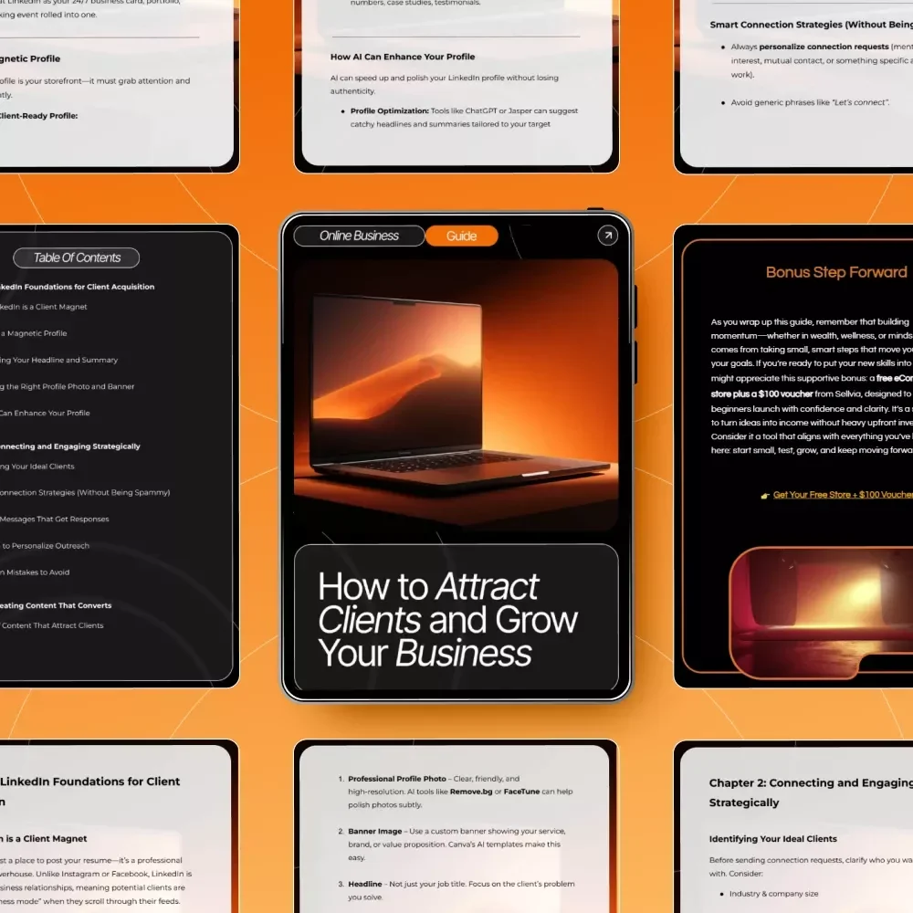 How to Attract Clients and Grow Your Business | LinkedIn Client Acquisition Guide | Digital Download for Entrepreneurs, Coaches & Freelancers | how to use linkedin to get clients