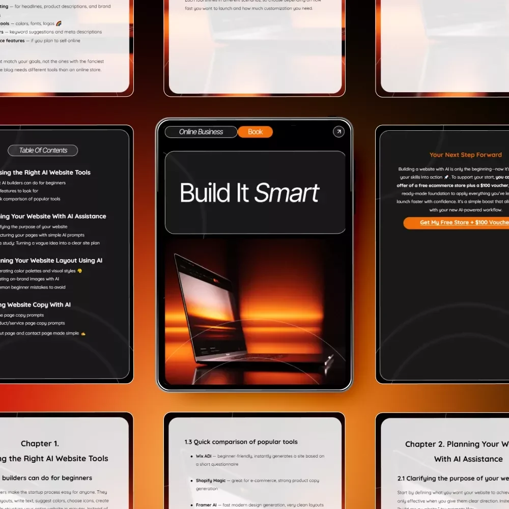 Build It Smart – AI-Powered Website Creation eBook | Beginner-Friendly Guide for Using ai for building a website | Digital Download