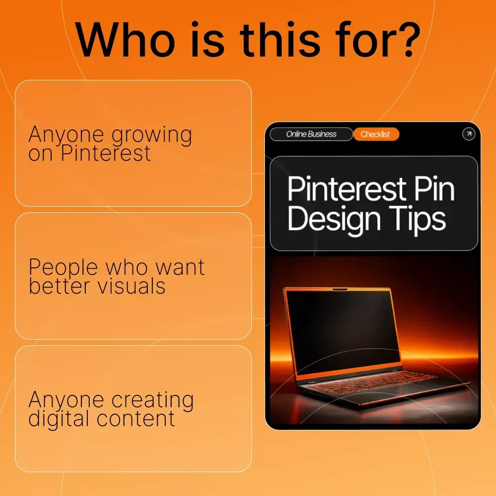 Pinterest Pin Desig Tips Checklist – Editable Digital Download for Bloggers, Creators, and Small Business Owners | Pinterest Pin Design Tips for High-Converting Pins