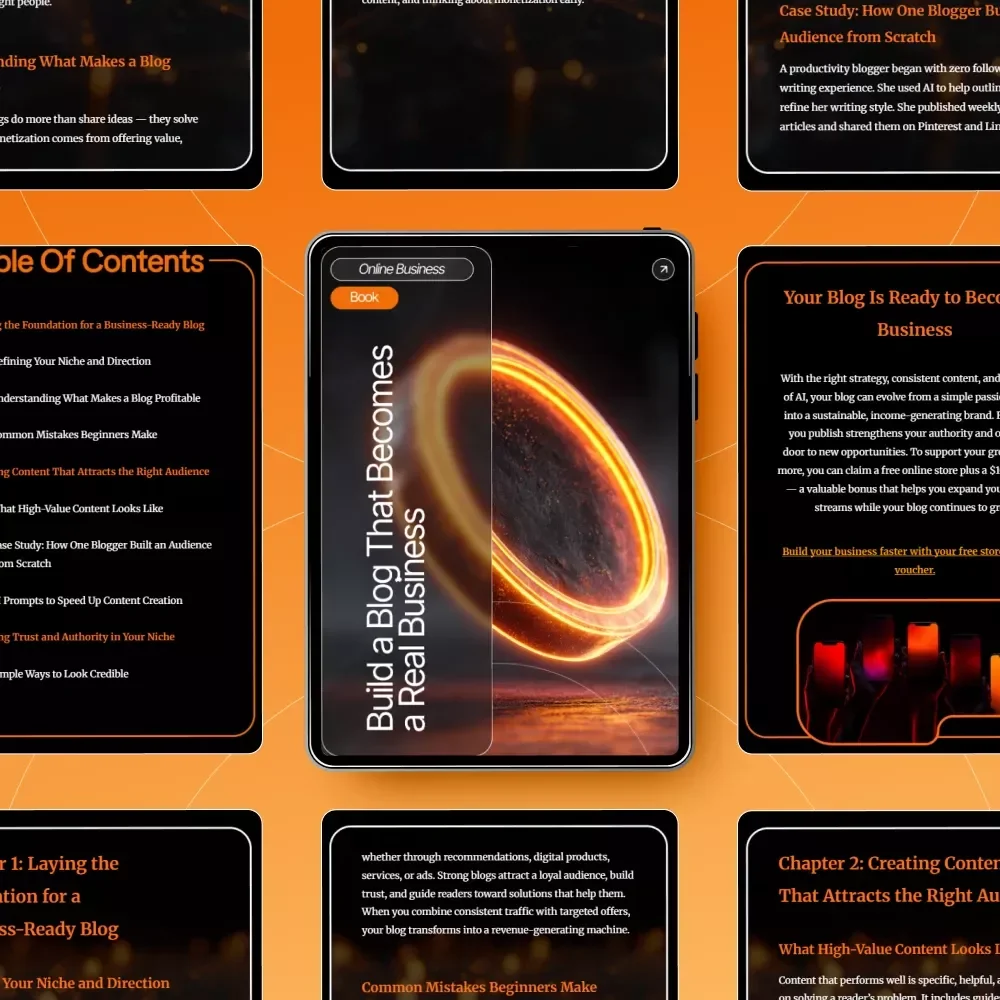 Build a Blog That Becomes a Real Business | Blogging for Beginners eBook | How to Turn a Blog Into a Business | Monetization, Content & AI Growth Guide