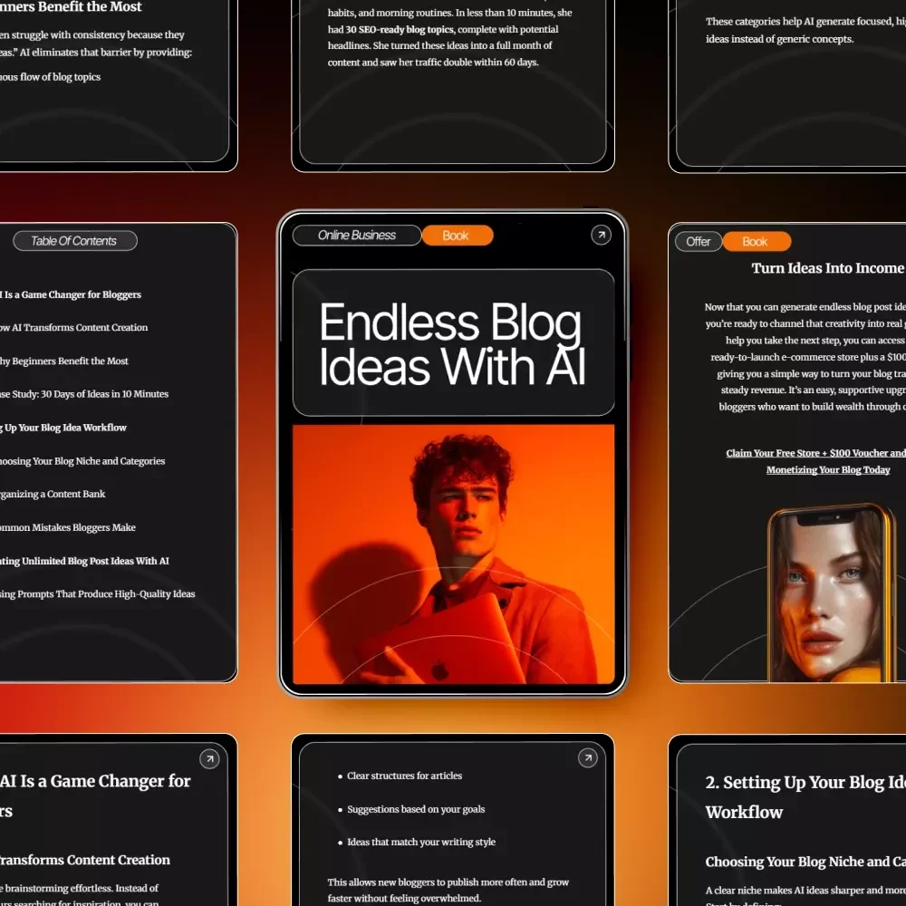 Endless Blog Ideas With AI – eBook for Bloggers | Instant Digital Download | How to Use AI for Blog Post Ideas, SEO Topic Lists & Trend Research