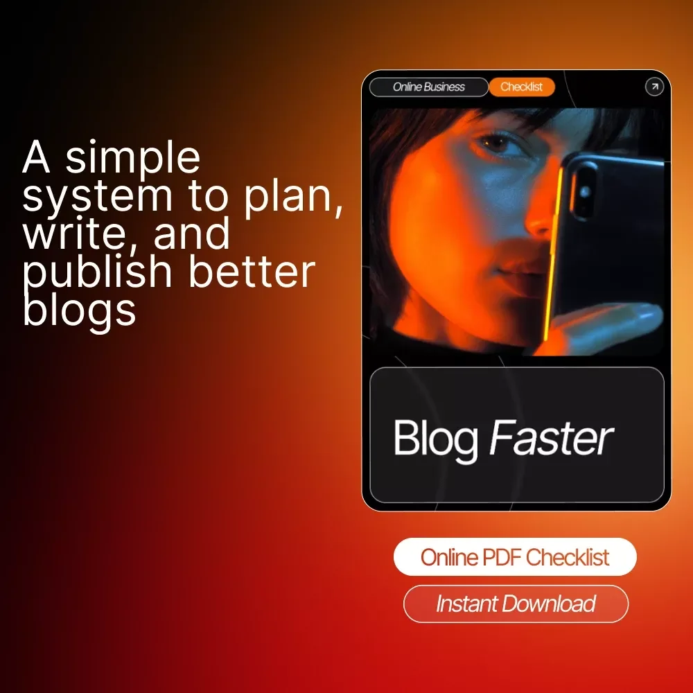 Blog Faster | AI for Writing Blog Posts Faster Checklist | Blogging Workflow, Content Creation Guide, Productivity Printable, Digital Download