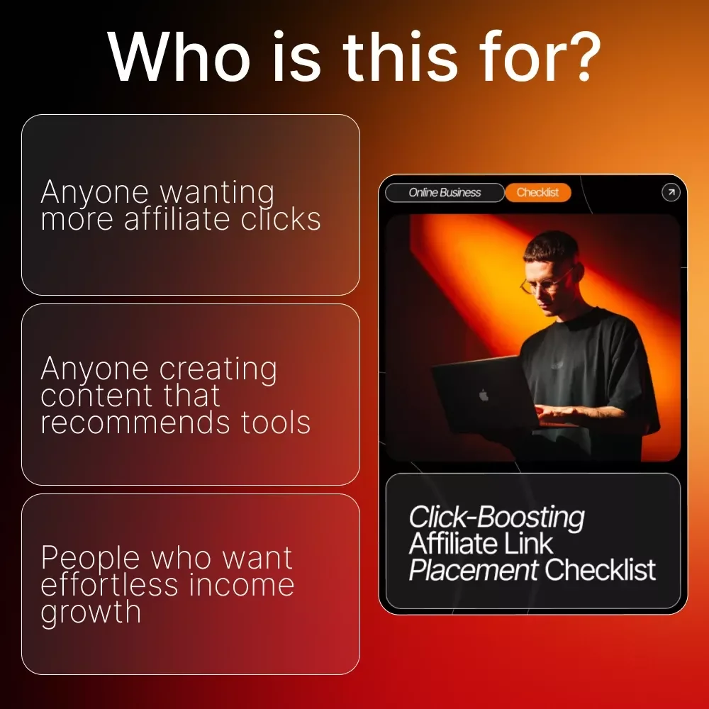 Click-Boosting Affiliate Link Placement Checklist | Ultimate SEO-Friendly Guide for Bloggers, Creators & Marketers | Proven Strategies for where to put affiliate links to get clicks | Digital Download Checklist