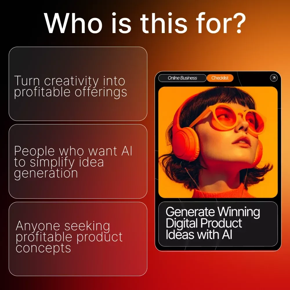 Generate Winning Digital Product Ideas with AI – Digital Product Idea Generator Checklist for Creators, Coaches & Entrepreneurs | AI Brainstorming Guide, Trend Research Planner, Niche Validation Toolkit