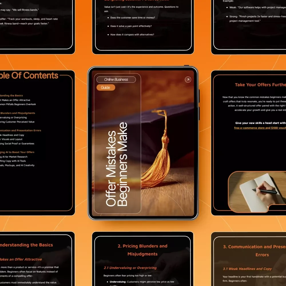 Offer Mistakes Beginners Make | Digital Guide for Entrepreneurs & Creators | Learn to Fix Common offer mistakes beginners make | Pricing, Copy, and AI Tools | Instant PDF Download