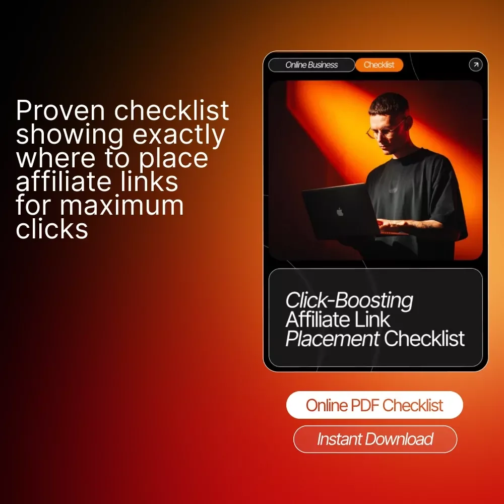 Click-Boosting Affiliate Link Placement Checklist | Ultimate SEO-Friendly Guide for Bloggers, Creators & Marketers | Proven Strategies for where to put affiliate links to get clicks | Digital Download Checklist