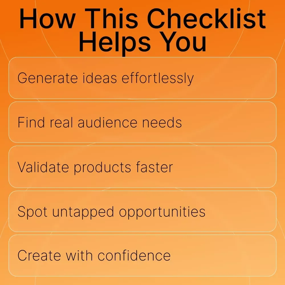 Spark Your Next Digital Product – Idea-Finding Checklist for Creators | how to find ideas for digital products | Digital Download for Entrepreneurs, Etsy Sellers & Content Creators